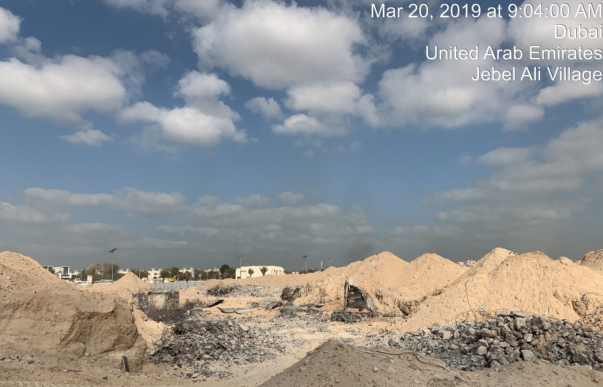 Site leveling with sand piles after foundation removal