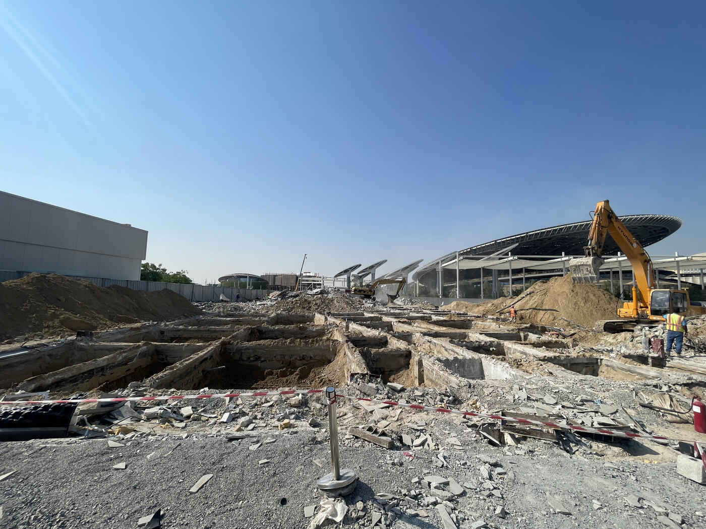 Czech Pavilion demolition progress view