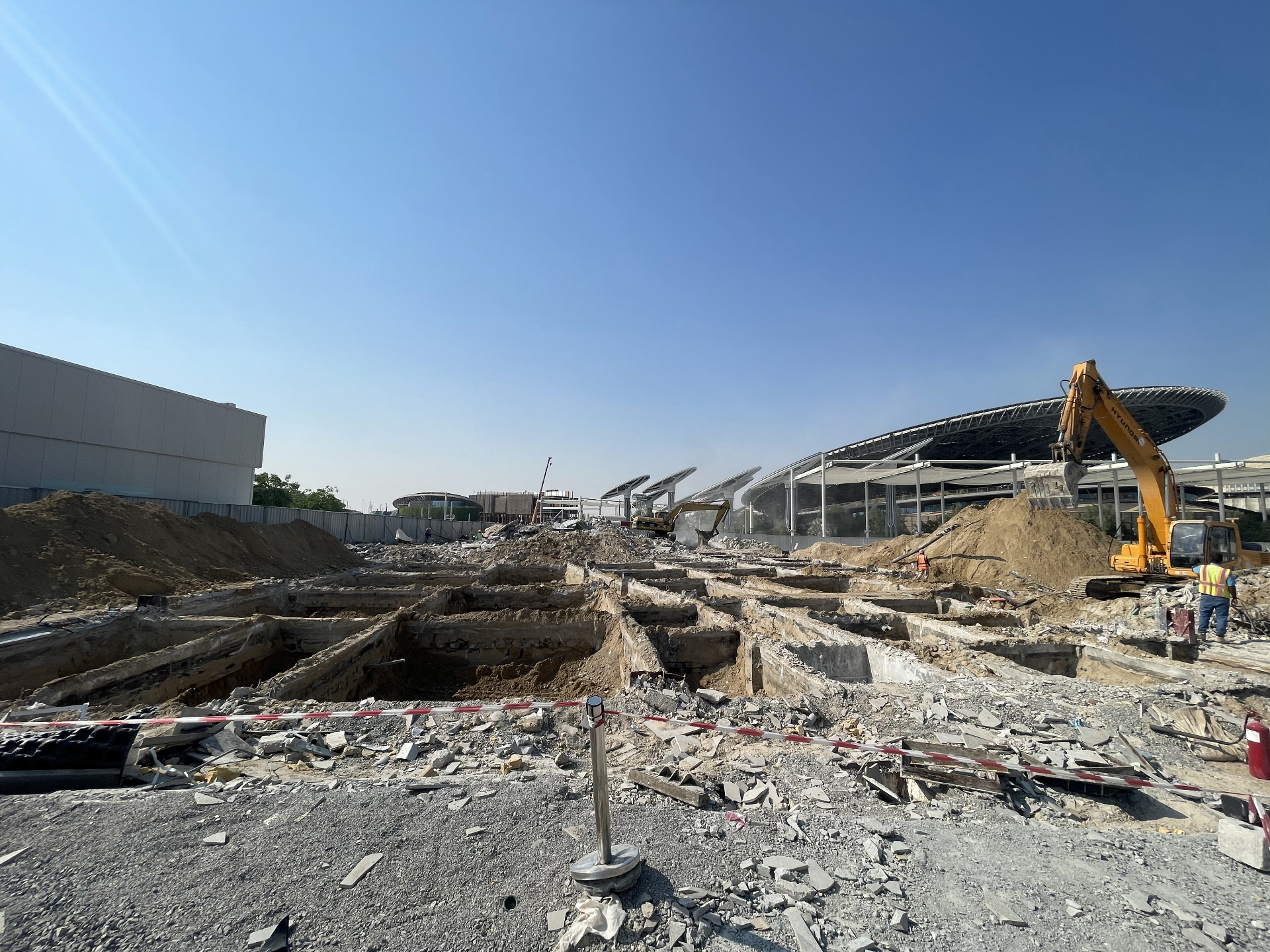 Czech Pavilion demolition progress view