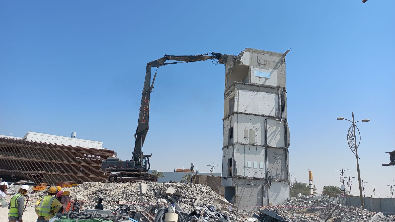 France Pavilion building demolition in progress