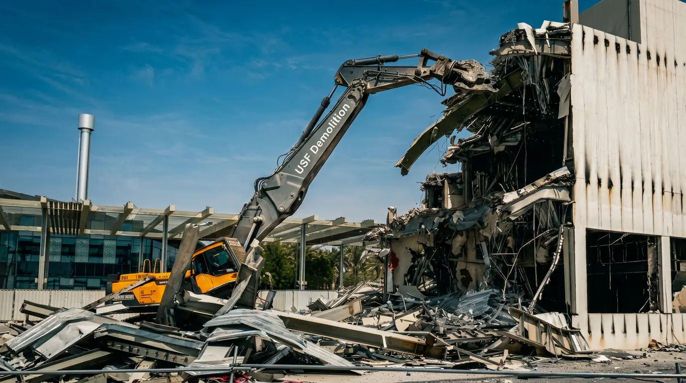 USF Demolition Works LLC delivering controlled demolition services across the UAE