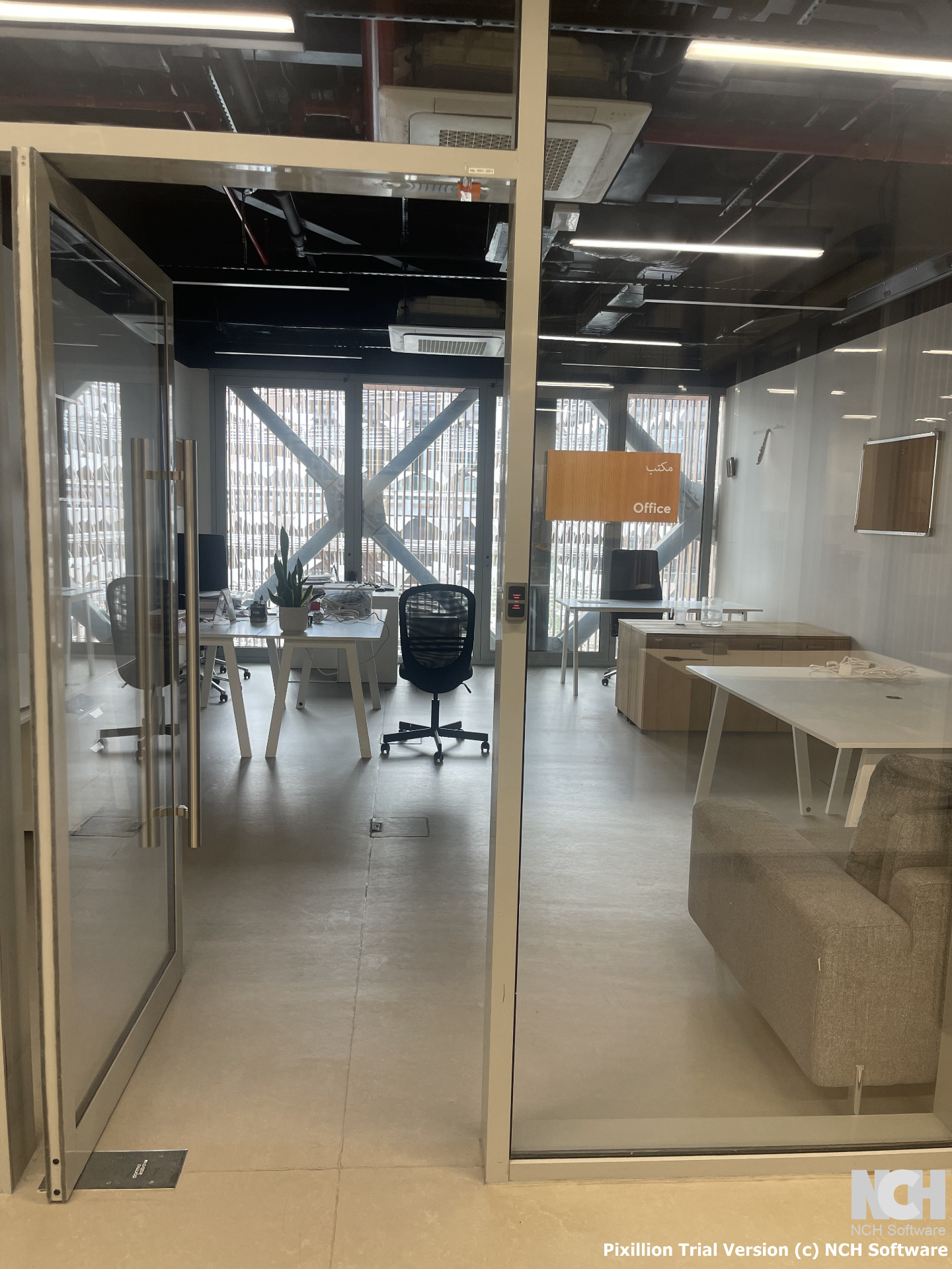 Poland Pavilion office interior during decommissioning phase