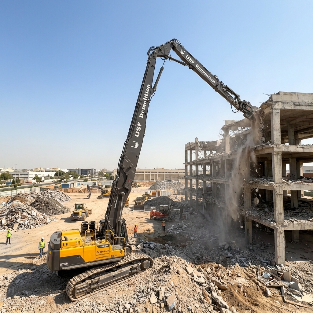 USF Demolition Volvo EC750DL large-scale demolition project