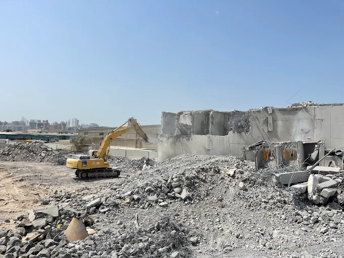 USF mechanical demolition works in progress with debris management and dust control